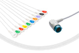 Medtronic Compatible One Piece Reusable ECG Cable - 10 Leads Snap - Pluscare Medical LLC