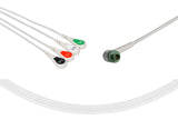 Schiller Compatible One Piece Reusable ECG Cable - 4 Leads Snap - Pluscare Medical LLC