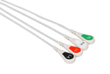 Primedic Compatible One Piece Reusable ECG Cable - 4 Leads Snap - Pluscare Medical LLC