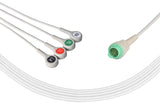 Schiller Compatible  One Piece Reusable ECG Cable - 4 Leads Snap - Pluscare Medical LLC
