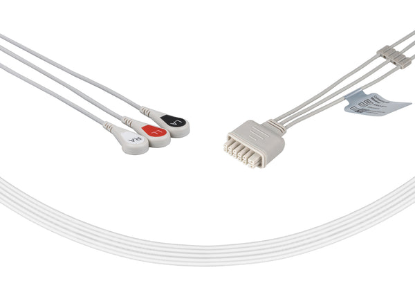 Mindray Compatible ECG Telemetry Leadwires - 3 Leads Snap