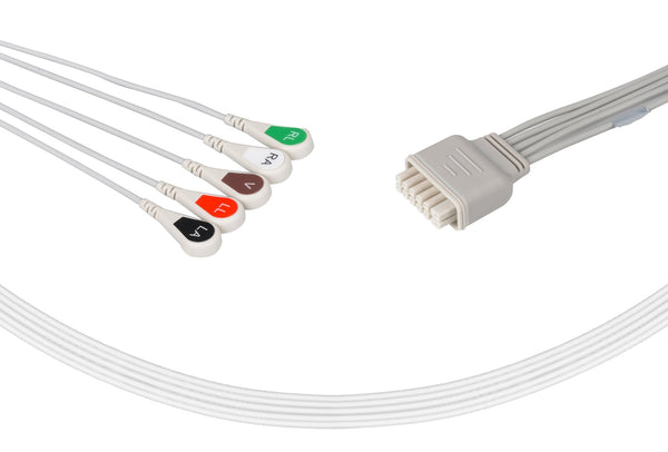 Mindray Compatible ECG Telemetry Leadwires - 5 Leads Snap