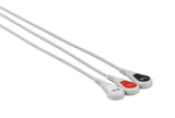 Philips Compatible One Piece Reusable ECG Cable - 3 Leads Snap - Pluscare Medical LLC