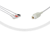AAMI 5Pin Compatible One Piece Reusable ECG Cable 3 Leads Snap