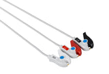 MEK Compatible One Piece Reusable ECG Cable - 3 Leads Grabber - Pluscare Medical LLC