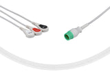 Mindray Compatible One Piece Reusable ECG Cable 3 Leads Snap