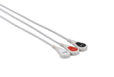 Mindray Compatible One Piece Reusable ECG Cable - 3 Leads Snap - Pluscare Medical LLC