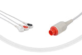 Bionet Compatible One Piece Reusable ECG Cable 3 Leads Snap