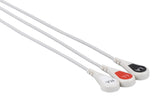 Bionet Compatible One Piece Reusable ECG Cable - 3 Leads Snap - Pluscare Medical LLC