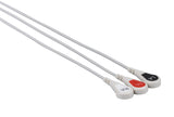 Nihon Kohden Compatible One Piece Reusable ECG Cable - 3 Leads Snap - Pluscare Medical LLC