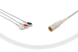 COLIN Compatible One Piece Reusable ECG Cable 3 Leads Snap