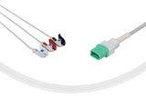 Datascope Compatible One Piece Reusable ECG Cable 3 Leads Grabber