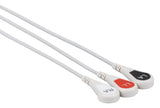 Datascope Compatible One Piece Reusable ECG Cable - 3 Leads Snap - Pluscare Medical LLC