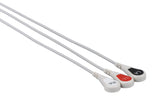 CAS Compatible One Piece Reusable ECG Cable - 3 Leads Snap - Pluscare Medical LLC