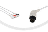 Weclch Allyn Compatible One Piece Reusable ECG Cable 3 Leads Snap