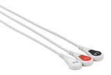 Weclch Allyn Compatible One Piece Reusable ECG Cable - 3 Leads Snap - Pluscare Medical LLC