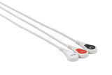 AAMI 6Pin Compatible One Piece Reusable ECG Cable - 3 Leads Snap - Pluscare Medical LLC