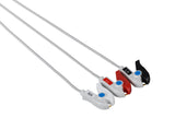 GE-Hellige Compatible One Piece Reusable ECG Cable - 3 Leads Grabber - Pluscare Medical LLC