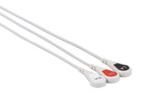 Biolight Compatible One Piece Reusable ECG Cable - 3 Leads Snap - Pluscare Medical LLC
