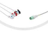 Fukuda Compatible One Piece Reusable ECG Cable 3 Leads Grabber