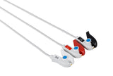 Fukuda Compatible One Piece Reusable ECG Cable - 3 Leads Grabber - Pluscare Medical LLC