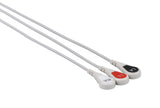 Fukuda Compatible One Piece Reusable ECG Cable - 3 Leads Snap - Pluscare Medical LLC