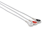 Siemens CT Compatible One Piece Reusable ECG Cable - 3 Leads Snap - Pluscare Medical LLC