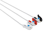 Mennen Compatible One Piece Reusable ECG Cable - 3 Leads Grabber - Pluscare Medical LLC