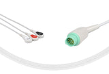 Mennen Compatible One Piece Reusable ECG Cable 3 Leads Snap