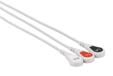 Mennen Compatible One Piece Reusable ECG Cable - 3 Leads Snap - Pluscare Medical LLC