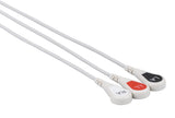 Siemens Compatible One Piece Reusable ECG Cable - 3 Leads Snap - Pluscare Medical LLC