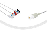 Drager Compatible One Piece Reusable ECG Cable 3 Leads Grabber