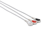 Drager Compatible One Piece Reusable ECG Cable - 3 Leads Snap - Pluscare Medical LLC