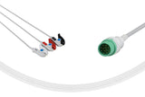 DRE Compatible One Piece Reusable ECG Cable 3 Leads Grabber
