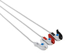 DRE Compatible One Piece Reusable ECG Cable - 3 Leads Grabber - Pluscare Medical LLC