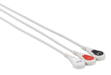 Marquette Compatible One Piece Reusable ECG Cable - 3 Leads Snap - Pluscare Medical LLC