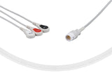 Philips Compatible One Piece Reusable ECG Cable-M1972A 3 Leads Snap