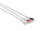 Philips Compatible One Piece Reusable ECG Cable - 3 Leads Snap - Pluscare Medical LLC