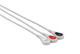 Marquette Compatible One Piece Reusable ECG Cable - 3 Leads Snap - Pluscare Medical LLC