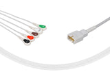 MEK Compatible One Piece Reusable ECG Cable 5 Leads Snap