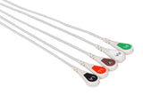 MEK Compatible One Piece Reusable ECG Cable - 5 Leads Snap - Pluscare Medical LLC