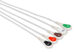 MEK Compatible One Piece Reusable ECG Cable - 5 Leads Snap - Pluscare Medical LLC