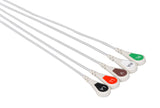 COLIN Compatible One Piece Reusable ECG Cable - 5 Leads Snap - Pluscare Medical LLC