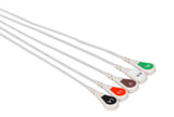 Datascope Compatible One Piece Reusable ECG Cable - 5 Leads Snap - Pluscare Medical LLC