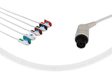 AAMI 6Pin Compatible One Piece Reusable ECG Cable 5 Leads Grabber