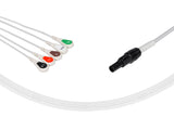 Welch Allyn Compatible One Piece Reusable ECG Cable-008-0881-00 5 Leads Snap