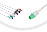 GE-Hellige Compatible One Piece Reusable ECG Cable 5 Leads Grabber