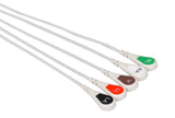 Biolight Compatible One Piece Reusable ECG Cable - 5 Leads Snap - Pluscare Medical LLC