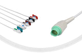 Mennen Compatible One Piece Reusable ECG Cable 5 Leads Grabber