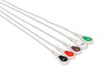 Mennen Compatible One Piece Reusable ECG Cable - 5 Leads Snap - Pluscare Medical LLC
